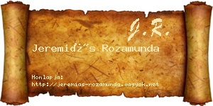Jeremiás Rozamunda névjegykártya